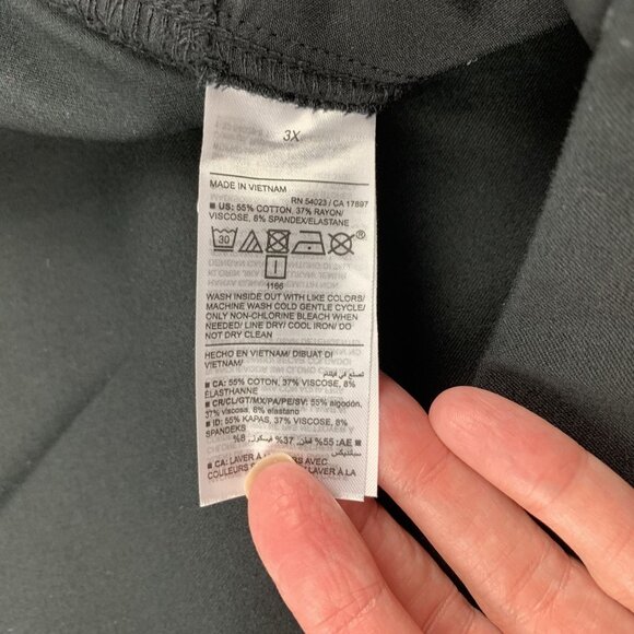 Old Navy Black Stretch Canvas High Rise Wide Leg Pixie Pant 3X New - Picture 6 of 8